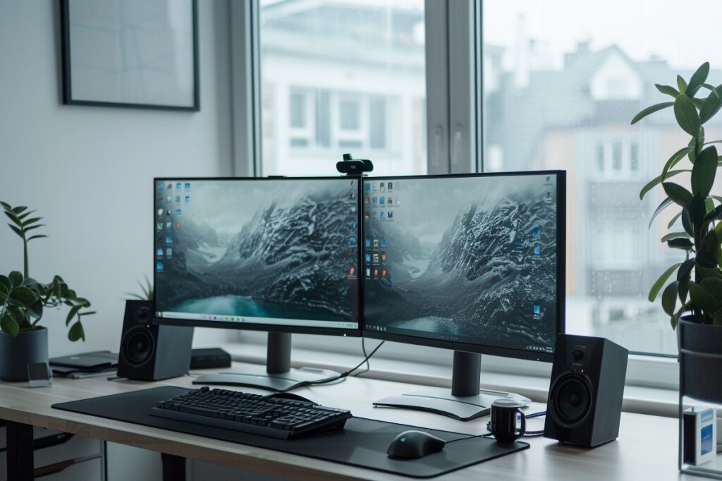 Ideal remote work station for maximum productivity