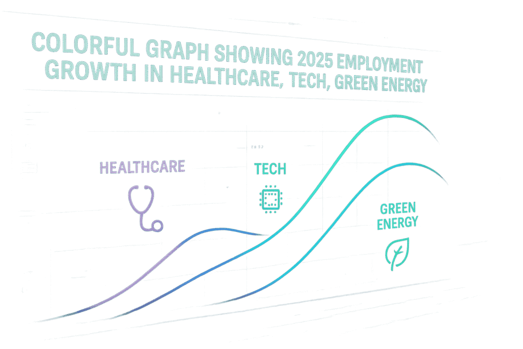2025 US job market trends showing fastest growing industries and careers