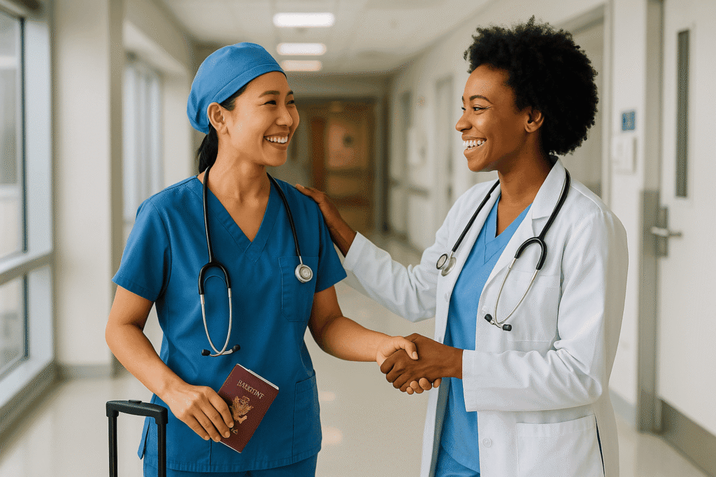 Foreign nurses working in American hospitals with visa sponsorship