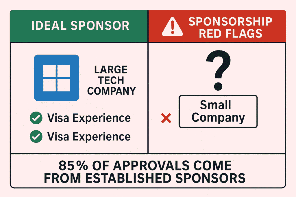 How to identify ideal US employers for visa sponsorship - red flags vs approved companies for H-1B and L-1 visas
