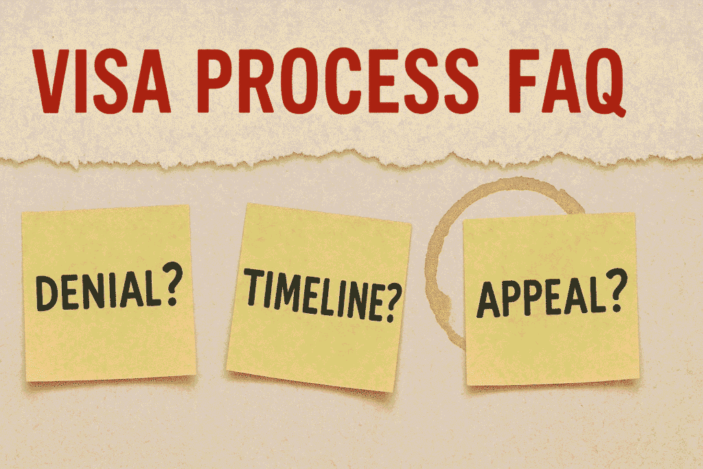Frequently asked questions about US work visa denials, processing times, appeals and current job market trends
