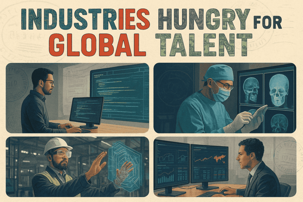 Top US industries hiring H1-B visa holders - tech, healthcare, engineering, finance