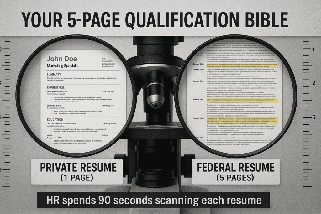 Difference between private sector and federal government resume formats